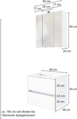Produktbild von Waschbeckenmöbel-Set Brama 60cm - wotan Eiche
