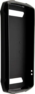 A black phone case is shown from a side angle against a white background.