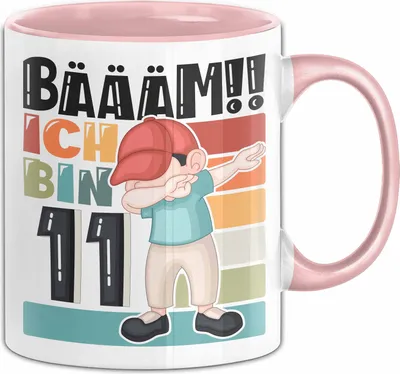 Produktbild von 11. Geburtstag Geschenk Tasse Becher Jungen Geburtstagsgeschenk Sohn Bäääm Ich Bin 11 (Rosa)