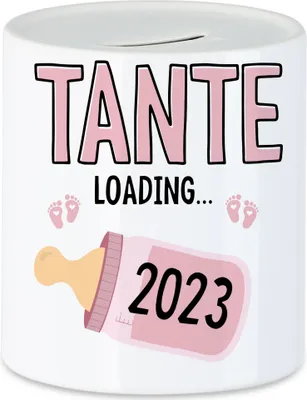 Produktbild von Tante Loading 2023 Spardose Geschenk Werdende Tante Babynews mit Ladebalken Schwangerschaft Geschenkidee