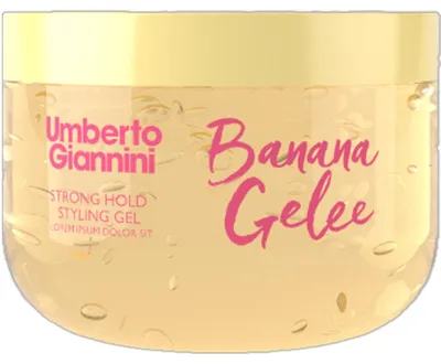 Image de Umberto Giannini, Gel coiffant "Bananengelee", Fixateur pour cheveux, Anti-frisottis et définition des boucles, Tenue forte, 475 ml
