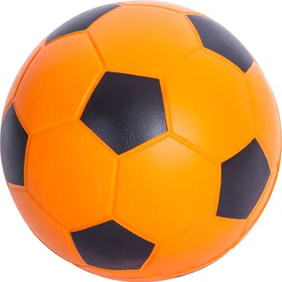 Produktbild von Sport-Thieme Weichschaumball "PU-Fußball", Orange-Schwarz, 20 cm
