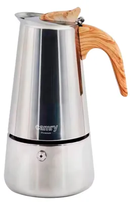 Espressokocher aus Edelstahl, 350 ml, für 5-6 Tassen, Induktion geeignet