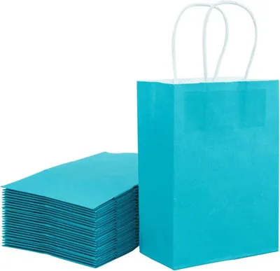 Zdjęcie produktu dla Torebki papierowe Kleine Kraft 25 sztuk zestaw Navy 15x8x21 cm z uchwytami