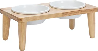 Produktbild von Designed by Lotte Dinnerset Djeha - Hundefutter Napf - Holz - 40x21x14,8