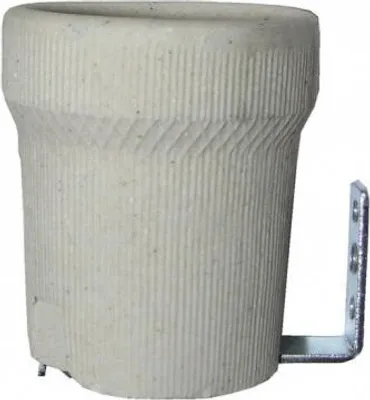 Image de Douille porcelaine E27 TIBELEC, grès cérame, blanc 100 W