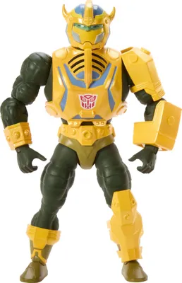 Produktbild von Masters of the Universe x Transformers Actionfigur Bumblebee Armor Man-At-Arms heo European Exclusive 14 cm