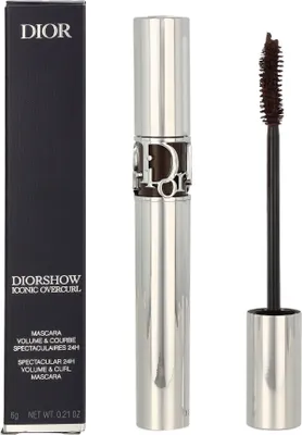 A box and a mascara tube with its wand are displayed against a white background.