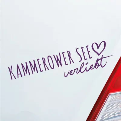 Produktbild von Auto Aufkleber Kammerower See verliebt Herz See Liebe Car 19x5 cm Lila Sticker Heckscheibenaufkleber