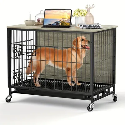 Imagen del producto de Jaula para perros - Transportín para perros - Kennel para perros - Caseta para perros - Refugio para perros - Tamaño grande (68,58 cm)