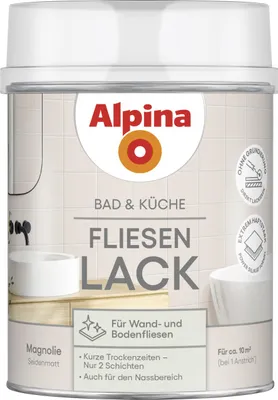 Produktbild von Alpina Fliesenlack Bad & Küche 2K magnolie 750 ml