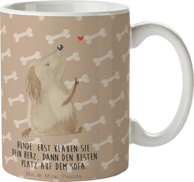 Produktbild von Mr. & Mrs. Panda Kaffeetasse Hund Liebe - Hundeglück - Geschenk, Hunde, Herz, Kaffeebecher, Sprüche, Tasse, Becher, Trinkbecher, Bedruckte
