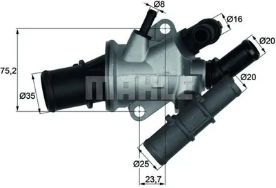 Produktbild von MAHLE Thermostat Kühlmittel 88°C für FIAT PUNTO (188) Doblo Cargo (223) Doblo Kombi (119, 223) PUNTO Van (188AX)