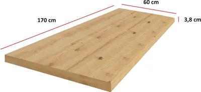 Produktbild von Küchen Arbeitsplatte 170cm 38 mm Küchenzeile Küchenblock Eiche Artisan Eko Stilo