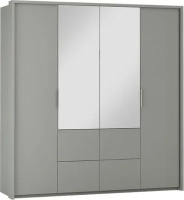 Produktbild von Kleiderschrank WIEDEN , Drehtürenschrank SchrankSchubladen , ( PLATINIUM )