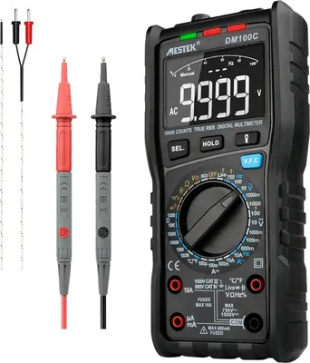 Produktbild von Mestek DM100C Digitales Multimeter und Thermometer, AC 750 V, DC 1000 V, AC/DC 10 A, -20°C-1000°C