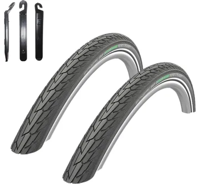 Produktbild von 2 x Schwalbe Road Cruiser Fahrradreifen K-Guard 28 x 1,40 (37-622) Schwarz/Reflex inkl. Reifenheber