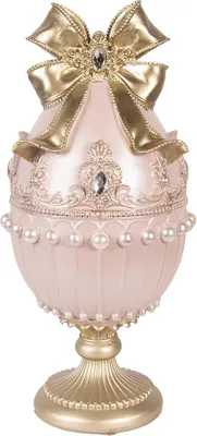 Image de Clayre & Eef Figurine de décoration Oeuf Ø 15x31 cm Rose Plastique