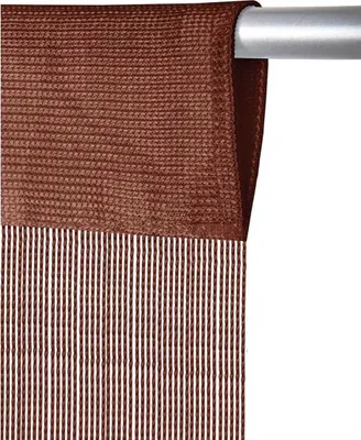 Immagine prodotto di Tenda a fili marrone 90x250 cm – Tenda a fili in poliestere con passante per l'asta, accorciabile, semitrasparente, ideale come tenda per porte e divisorio