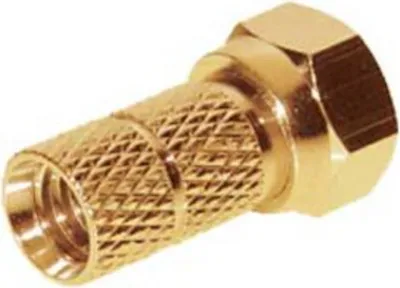 Produktbild von F-Stecker; 6,0 vergoldet---mit großer Mutter