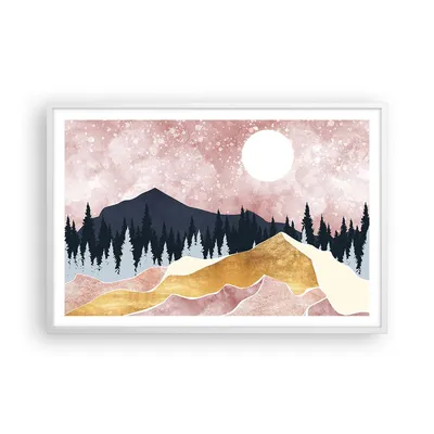 Produktbild von Gerahmtes Poster - Weißer Rahmen - Grafik Modern Landschaft - 91,5x61 cm - Wand Bild - Wanddeko - Wandbilder - Kunstposter - Wandposter - Bilderrahmen - Bilder - Kunstdruck - P2WAA91x61-4832