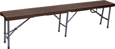 Produktbild von Gartenbank OLE Holz-Optik - 180cm Breit, Kunststoff, Braun | Klappbank Wetterfest Sitzbank Terrassenbank Outdoor Bank