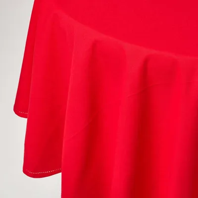 Image de HOMESCAPES Nappe rouge ronde 178 cm, 100% coton