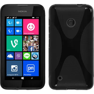 Produktbild von PhoneNatic Case kompatibel mit  Nokia Lumia 530 - schwarz Silikon Hülle X-Style Cover