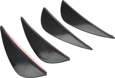 Obrázok produktu pre Yctze predný nárazník spojler difúzor 4-pack, univerzálny predný nárazník vzduchový nôž spojler PVC pasta typ, predný nárazník ochrana, predný nárazník rebrá