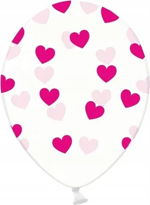 Produktbild von Transparente Ballons in Fuchsia Herzen 30cm 1 Stk.