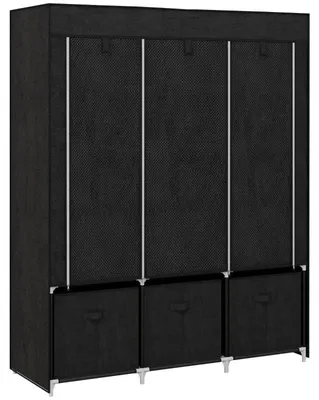 Zdjęcie produktu dla Szafa z 5 półkami i 3 szufladami | Kolor: czarny | Wymiary: 125x43x162,5 cm