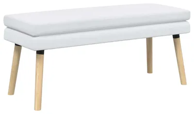 Image de Banc double vidaXL blanc 110 x 40 x 47 cm en tissu