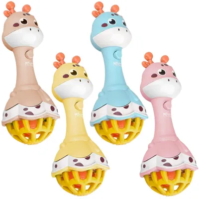 Produktbild von WOOPIE BABY Giraffen-Rassel, sensorischer Beißring mit Musik, Montessori, 1 Stück