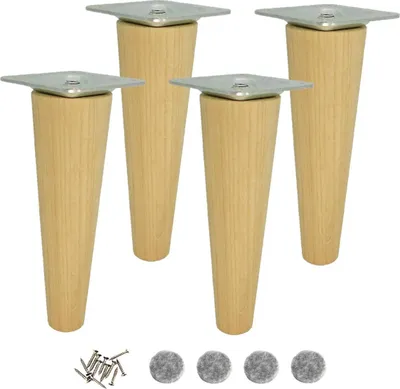 Obrázek produktu pro Dřevěné nohy, noha k nábytku, rovná, 15 cm, upevnění, dub, surový