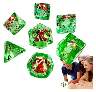 Produktbild von Pilz-Würfelspiel – Polyedrische Würfel für Tischspiele, Harzspiel mit 7 Stück