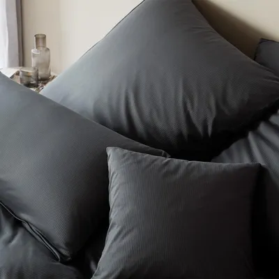 Produktbild von elegante Mako-Jersey Bettwäsche-Garnitur Cord Jersey Farbe Anthrazit Größe 155x220+80x80