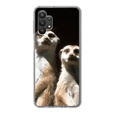 Produktbild von MuchoWow® Handyhülle Schutzhülle Hülle für Samsung Galaxy A32 5G Schwarz - Erdmännchen - Tiere Silikon Softcase Handy Hülle - Softcase