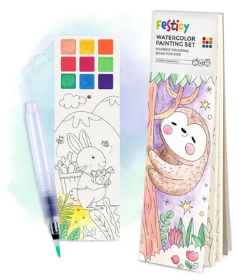 Imagen del producto de Libro para colorear con acuarelas. Regalos para los alumnos