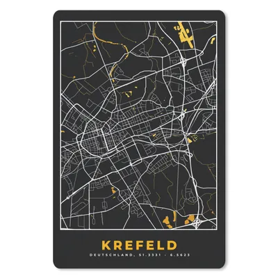 Produktbild von MuchoWow® Mauspad Mousepad Krefeld - Gold - Stadtplan - Karte - Deutschland 18x27 cm - Mousepads - Maus Mat - Pad - Mausunterlage