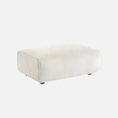 Produktbild von sweeek - Sitzhocker, Fußhocker mit Cordbezug für 3-Sitzer-Sofa Wallas - Creme