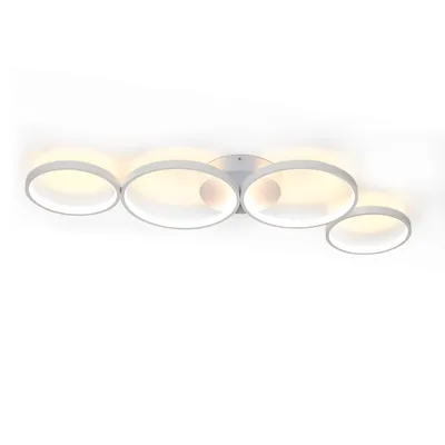 Produktbild von ZMH Deckenlampe LED Deckenleuchte Wohnzimmer 100cm Wohnzimmerlampe Dimmbar 4 Ringen Modern Schlafzimmerlampe 56W Weiß Deckenbeleuchtung mit Fernbedienung Design für Schlafzimmer Büro Küche