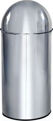 Productafbeelding van hjh OFFICE Vuilnisbak 35 liter, model PUSH, 35L, ronde afvalbak voor afvalscheiding, geschikt voor keuken en kantoor, met scharnierend deksel, afmetingen: 66.0 x 30.0 x 30.0 cm