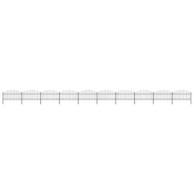 Obrázok produktu pre The Living Store Záhradný plot s hrotmi Oceľ (1 - 1,25) x 17 m Black
