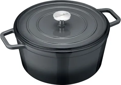 Image de Berndes b.iron Cocotte ronde, Mijoteuse, Casserole, Adaptée à l'induction, Fonte, Noir / Gris, Ø 26 cm, 034157