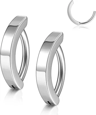 Produktbild von Edelstahl Bauchnabelpiercing Ring 14ga 10mm Silber Gold 2er Set