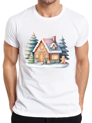 Immagine prodotto di Maglietta da uomo Gingerbread House - Regalo di Natale, Bianco, 3XL