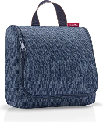 Produktbild von reisenthel toiletbag, Kosmetikbeutel, Kulturbeutel, Herringbone Dark Blue, 3 L, WH4113
