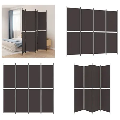 Zdjęcie produktu dla vidaXL 4-częściowy parawan brązowy 200x220 cm tkanina - przegroda pokoju - przegroda pokoju - ścianka działowa