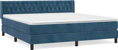 Produktbild von vidaXL Boxspringbett mit Matratze Dunkelblau 160x200 cm Samt