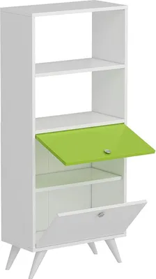 Immagine prodotto di Homidea KATTUS Libreria - Scaffale da ufficio - Scaffale a colonna per soggiorno o ufficio dal design moderno (bianco - verde)